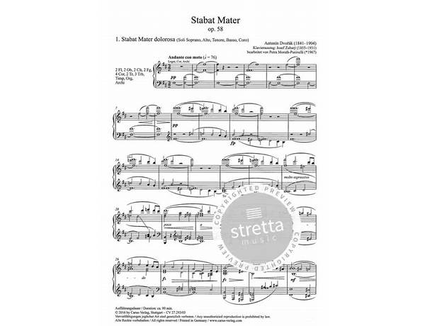 Stabat Mater, Op. 58 la Lyrics [Antonín Dvořák]